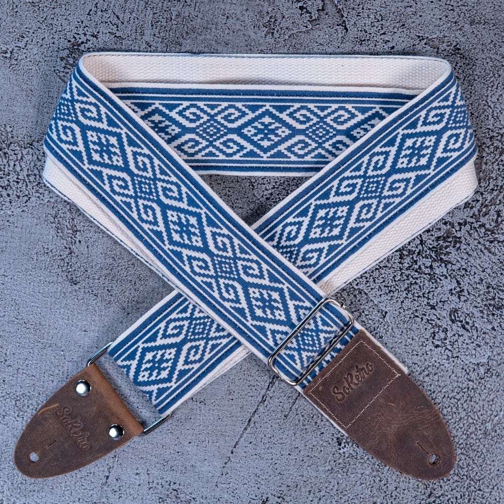 Blue Lace Guitar Strap SoRetro Straps